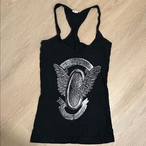 Pearl Black Graphic Tank Top